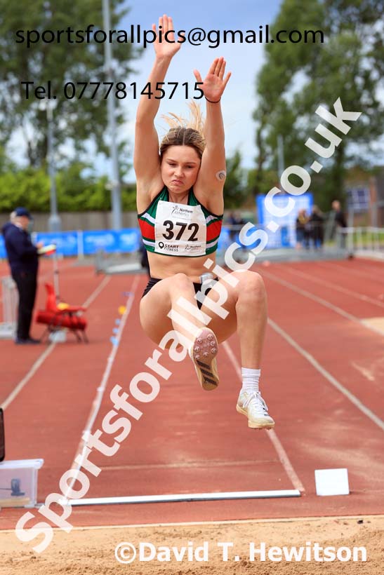 Senior Womens long jump, 2024 Northern Senior and Under-20s Track and Field Champs, Middlesbrough.  Photo: David T. Hewitson/Sports for All Pics